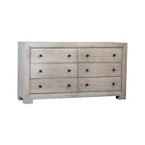 Rosey Dresser white washed grey reclaimed wood iron accents modern style
