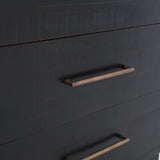 Stark black acacia wood brass six drawer dresser