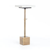 Anastasia End table stainless brass steel frame white marble top