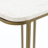 Braun C Table white marble top brass base modern