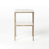Flynn End Table marble brass white