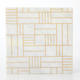 Flynn End Table marble brass white