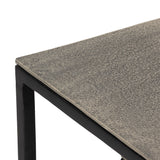 Garnet Nesting End Table antique nickel aluminum top iron frame modern simplistic design top view