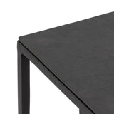 Garnet Nesting End Table gunmetal black aluminum top iron frame modern simplistic design top view