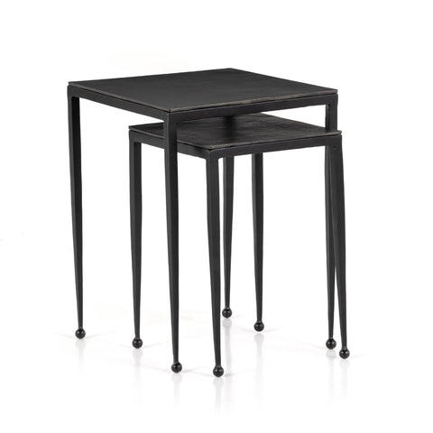 Garnet Nesting End Table gunmetal black aluminum top iron frame modern simplistic design main view