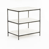 Lynne Nightstand in Gunmetal Angled Sideview