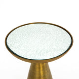 Mod End Table Brass Mirror Top 
