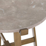 Salerno end table  in a Taupe Grey marble view 