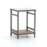 Upland End Table iron wood marble