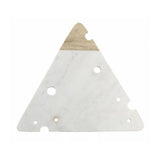 Cheese board triangle with holes in marble