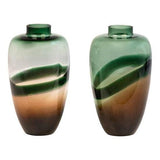 Fabro Vases dark green brown clear glass lantern