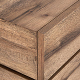 indra media cabinet reclaimed oak wood close corner view
