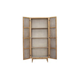 Juno Cabinet honey brown reclaimed pine wood frame rattan cabinets