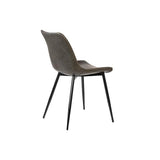 Camille grey bonded leather metal bar stool back-angle view