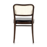 Nobu Dining Chair natural cane backing dark brown ash wood frame polyfoam polyester seat back view
