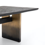 Addison Dining Table 94" iron solid oak black brass modern