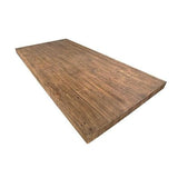 Hillard Dining Table light brown reclaimed pine wood frame top view