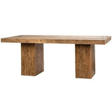 Hillard Dining Table light brown reclaimed pine wood frame  front view