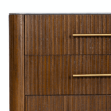 Faydon Dresser solid oak dresser smoked brown iron gunmetal grey legs bluestone marble top rustic style front