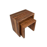 Cintra End Table natural reclaimed teak wood brown finish modern top