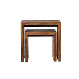 Cintra End Table natural reclaimed teak wood brown finish modern straight