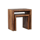 Cintra End Table natural reclaimed teak wood brown finish modern