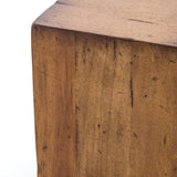 Porter End Table reclaimed fruitwood natural brown square modern design zoomed
