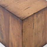 Porter End Table reclaimed fruitwood natural brown square modern design angled