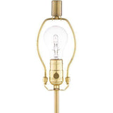 Fitz Table Lamp gold metal frame white linen shade light