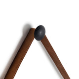 Kaia Mirror poplar wood black leather strap brown iron gunmetal black accent top grain leather view