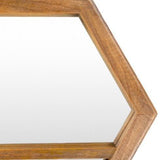 Riad Mirror trendy brown wood frame hexagon wall product zoomed
