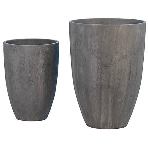 Brandy Planters sand fiber composition grey charcoal finish outdoor planters
