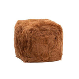 Sheep Fur Pouf brown trendy textile pouf