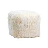 Sheep Fur Pouf white trendy textile pouf