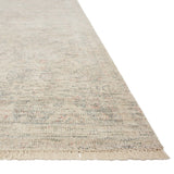 Trey Rug cotton polyester wool viscose made textile ivory red blue color angled