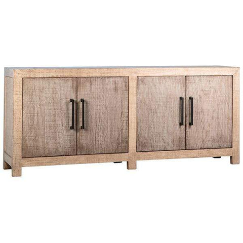 Iona Sideboard white grey wash iron black accents reclaimed wood piece
