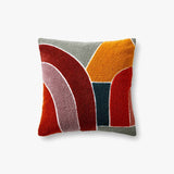 mid-century modern whimsical colorful patterned down-filled pillow 18"x18" front view