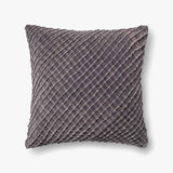 velvet diaganol pattern charcoal color pillow down-filled