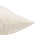 Powder White Pillow linen grey patterned stitched textile edge