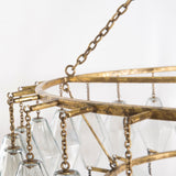 Large Avery Chandelier in Gold Leaf Top Detail