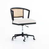 Juliet Office Chair black nettlewood natural cane backing upholstered seat iron frame main view