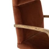 Fullerton auburn velvet oak desk chair