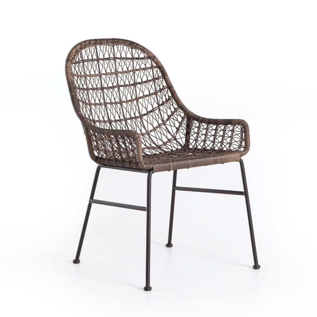 Perry outdoor brown wicker dining chair