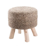 Bishop Pouf made of Wool and Wood in brown