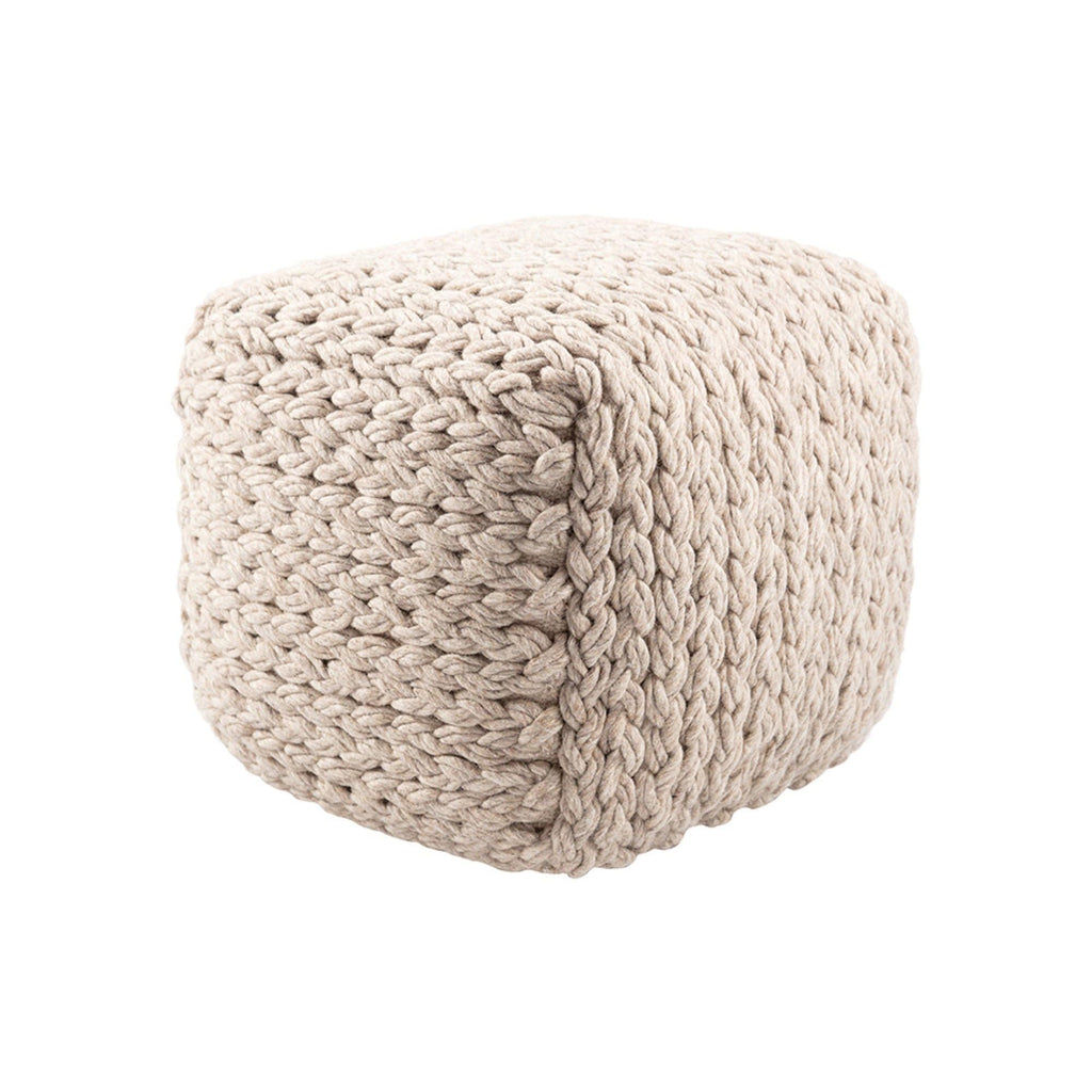 Dorothy Pouf in ivory made of 100% Wool and has a Bean Filling