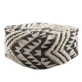 Kimora Pouf in ivory and grey made of 90% Wool and 10% Metallic Fiber