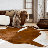 Bluffside brown ivory cow hide