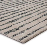 Calvin Wool Rug handwoven ivory blue textile close