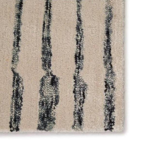 Calvin Wool Rug handwoven ivory blue textile