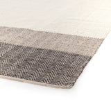 Everly ivory brown cotton wool rug
